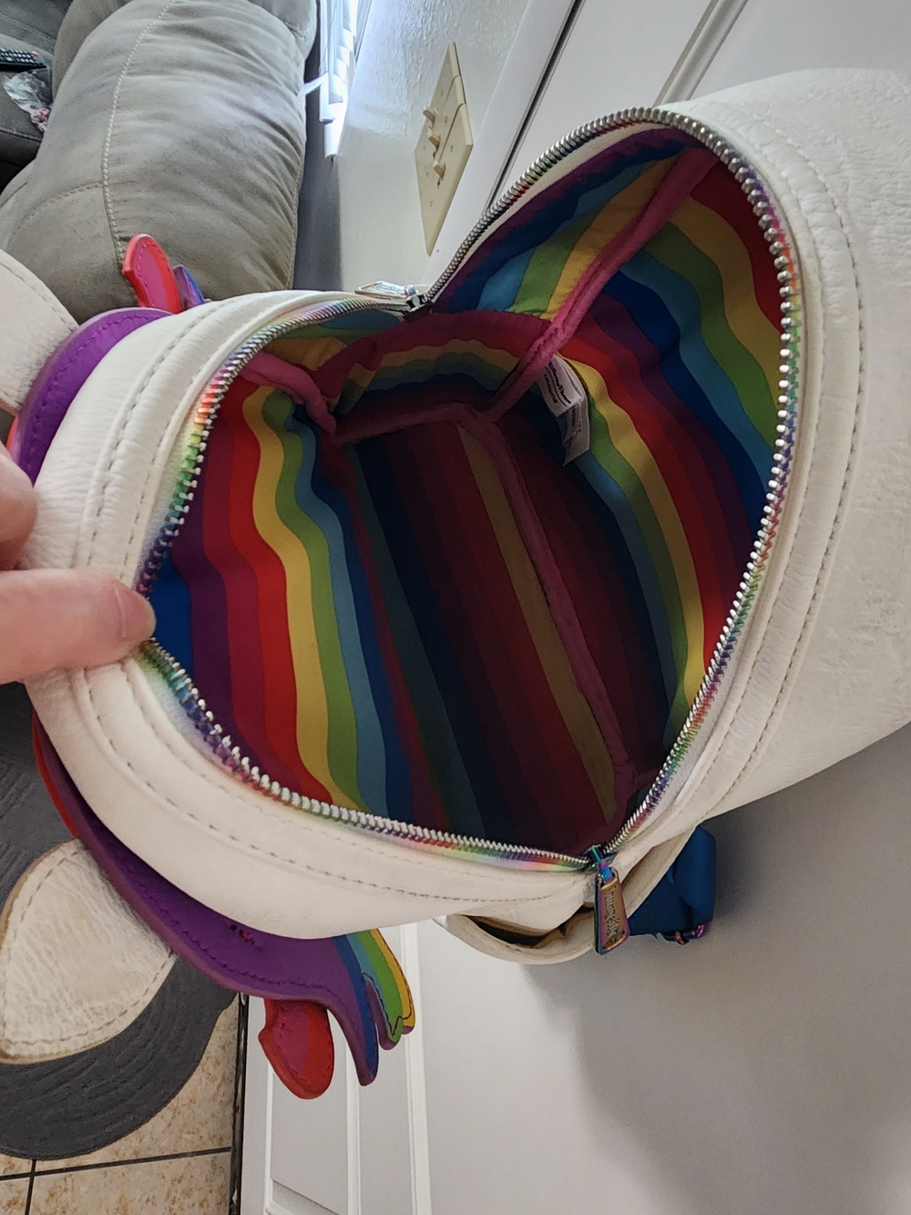 Disney Parks Loungefly Unicorn Rainbow Mini Backpack Park Exclusive - Picture 8 of 11